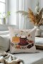 Autumn Themed Pumpkin Pattern Velvet Throw Pillow Cover - Double-Sided Print, Zip-Up, 43X43 cm