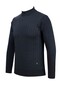 Men's Half Turtleneck Knitwear Navy Blue Sweater Patterned Steel Knit Classic Fit - 5002B - 3