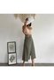 WOMEN'S CLOTHING BUTTONED LINEN SKIRT WITH BELT DETAIL - 2