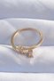 Brass Gold Ring with Geometric Pattern and AdjusTable zircon Stone - 2
