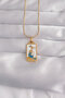 White Enameled Girl Figure Tarot Necklace - 316l Steel Gold Color