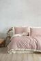 100% Cotton Ruffled Yarn-Dyed Double Duvet Cover Set, Modern Striped Duvet and Bed Sheet Set - 5