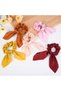 3-Pack Scarf Scrunchie Scarf Hair Tie - Women's Scarf Bow Hair Tie with Elastic Hair Clip Color-5 - 4