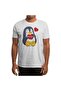 Penguin Heart Patterned Unisex White T-Shirt - 4
