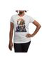 Vintage Scuba Diver Girl and Octopus Patterned Unisex White T-Shirt - 5