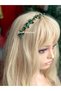 luxury crystal butterfly flower with glass stone gold gold metal crown henna engagement women's children's crown emerald green - 2