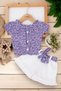 Baby Girl Summer Interlock Corduroy Fabric Floral Print Muslin Shorts and Top Set