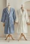Nita 100% Cotton Family Bathroom Set Blue-Cream