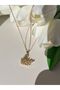 316L Steel Zircon Stone Swan Necklace Gold Color / 1 Piece - 2