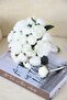 Bride Bouquet 20-Piece Ridged Peonies Roses White