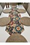 Sack Background Ethnic Mandala Pattern Runner 6 Ready Printed Plate Placemat Set - 3