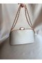 Women's Gold Satin Twisted Chain Portfolio Special Occasion Wedding Engagement Clutch Evening Dress Bag - 3