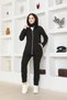 Black Hooded Tracksuit Set - Pocket Detailed Brc1602 - 6