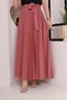 Belt Detailed Pleated Hijab Skirt BRC1505 Dried Rose - 2