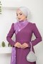 Fashion Sequin Crepe Evening Dress - Long Hijab Evening Dress 2719 - 3