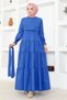 Cobalt Blue Colorful Women's Evening Dress - Bolero Detailed, Terikoton 2610