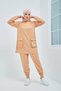 Neon Rubber Detailed Double Tracksuit Set Trn2080 Latte