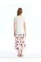 LCW DREAM Women's Capri Pajamas Set - Crew Neck, Printed, Short Sleeve - 3