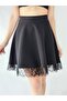 BLACK BELL SKIRT WITH LACE DETAIL