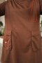 Trn2080 Brown Color Neon Elastic Double Tracksuit Set - 5