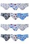 Boy's Colorful Printed Slip Panties Cotton 12 Pack - 2