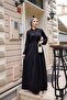 Zippered Stone Detailed Ferace BRC2303 Black