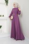 Hijab Evening Dress - with Chain Belt, Fashion 2646 Lilac - 2