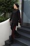 Double Set with Lace-up Sleeves BRC1301 Black Burgundy