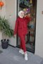Hooded Pocket Detailed Tracksuit Set BRC2407 Claret Red - 4
