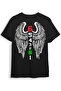 Motorcyclist Motorcycle Design Printed Back Wing Detail One down Five up 1N23456 Regular Fit T-Shirt - 2