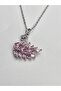 Pink Stone Swan Necklace Steel Swan Necklace Pink Necklace - 2