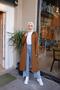 Stripe Detailed Hooded Trench BRC1901 Tan - 3