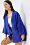 Women's Cobalt Blue Seasonal Poncho Cardigan - 4