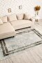 Bordered Light Gray Brown Washable Non-Slip Base Chenille Carpet 8226 - 2