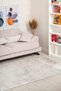 Line Patterned Cream Brown Chenille Machine Washable Fringed Non-Slip Base Entrance Carpet 8337 - 7