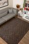 Moreno Viscose Woven Carpet Non-Slip Base Washable Dark Brown Living Room Carpet 1212 - 3