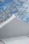 Abstract Patterned Blue Beige Chenille Machine Washable Fringed Non-Slip Base Modern Carpet 7319 - 5