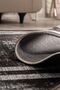 Bordered Black Gray Washable Non-Slip Base Chenille Carpet 8204 - 3