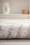 Line Patterned Cream Brown Chenille Machine Washable Fringed Non-Slip Base Entrance Carpet 8337 - 3