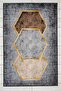 Modern Patterned Gray Brown Cream Washable Non-Slip Base Velvet Carpet 7125