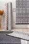 Nordic Patterned Black and White Washable Non-Slip Base Chenille Machine Carpet 7782 - 7