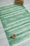 Abstract Patterned Green Runner Washable Entrance Chenille Hallway Carpet 7359 - 3