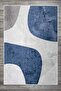 Modern Patterned Velvet Carpet Blue Gray Washable Non-Slip Base Carpet 7082