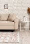 Nordic Patterned Cream Brown Washable Non-Slip Base Chenille Carpet 7798 - 4