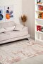 Abstract Patterned Brown Chenille Machine Washable Fringed Non-Slip Base Kitchen Rug 8351 - 6