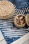 Modern Patterned Blue Washable Chenille Woven Fringed Non-Slip Base Living Room Carpet 7057 - 5