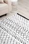 Nordic Patterned Black and White Washable Non-Slip Base Chenille Machine Carpet 7782 - 2