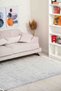 Nordic Patterned White Blue Chenille Machine Washable Fringed Non-Slip Base Entrance Carpet 8308 - 7