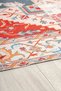 Retro Patterned Red Chenille Machine Washable Fringed Non-Slip Base Living Room Carpet 8340 - 4