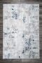 Modern Patterned White Gray Blue Washable Non-Slip Base Velvet Runner Hallway Carpet 7018
